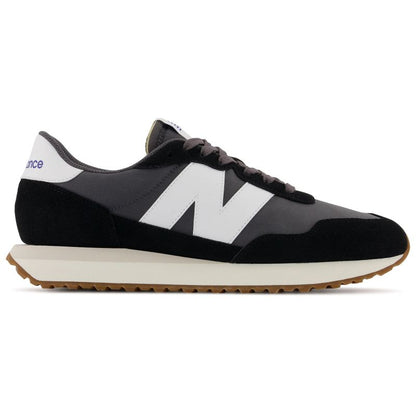 New Balance men's sneakers, suede leather lifestyle sports shoes, black (MS237GA)