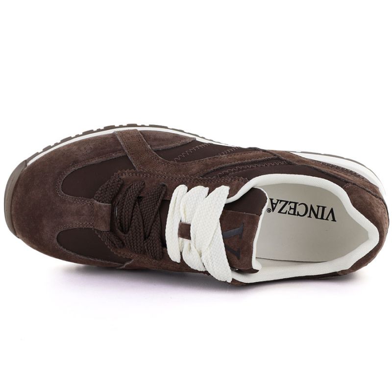 Women's brown suede leather shoes Vinceza 86427