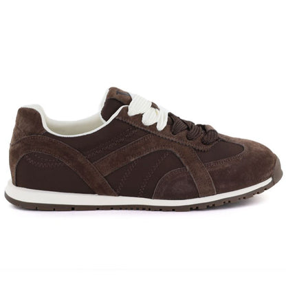 Women's brown suede leather shoes Vinceza 86427