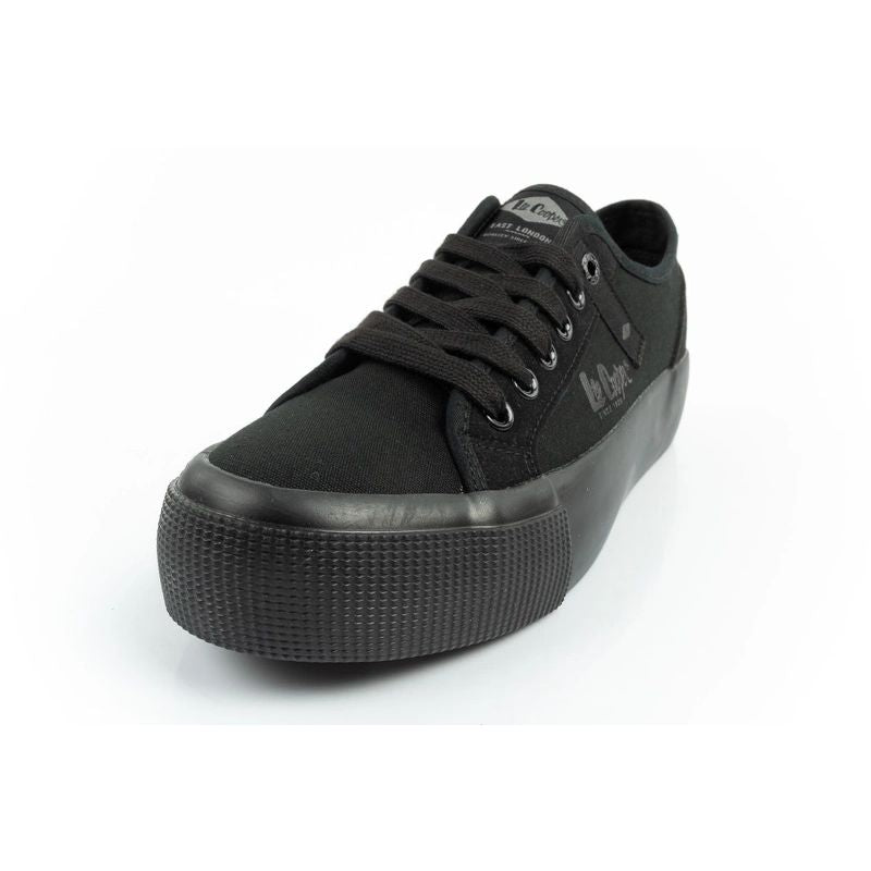 Lee Cooper women's sports shoes fabric platform sneakers black