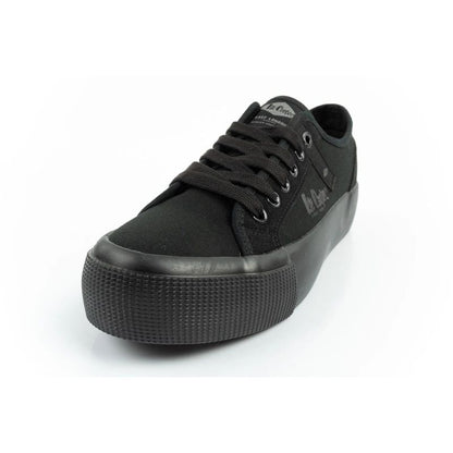 Lee Cooper women's sports shoes fabric platform sneakers black
