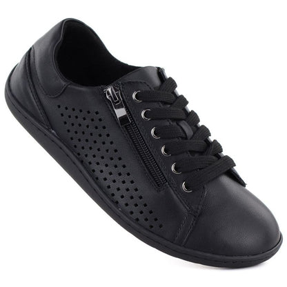 Women's leather barefoot shoes, openwork, black, Gino Fabiani OL38-6