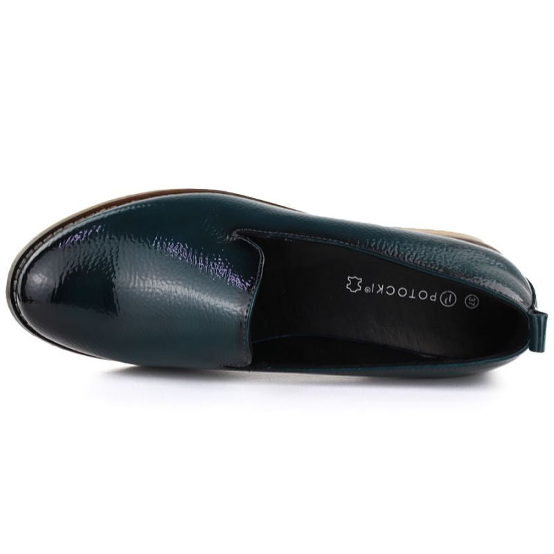 Women's patent leather shoes, navy blue, Potocki 19337