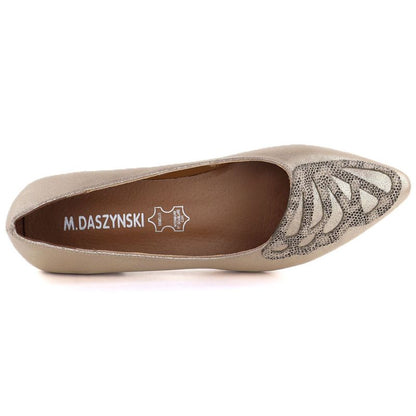 Women's gold shoes M.Daszyński SA201A-2