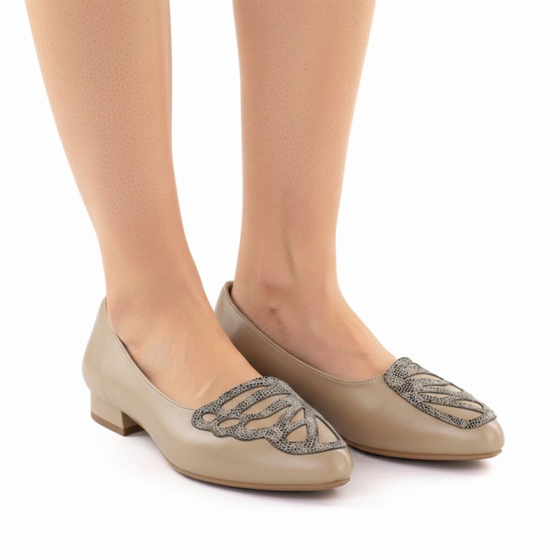 Beige women's shoes M.Daszyński SA201A-2