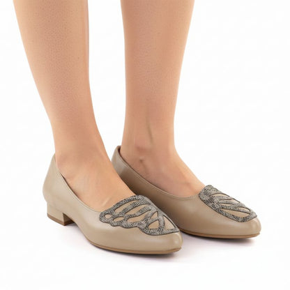 Beige women's shoes M.Daszyński SA201A-2