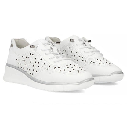 Women's leather openwork shoes, white Filippo DP6714