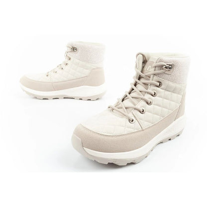 Lee Cooper women's winter hiking sports shoes, insulated, cream, eco-leather