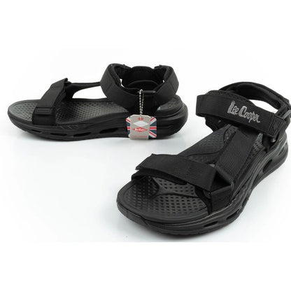 Lee Cooper men's shoes with velcro straps for summer, lightweight black